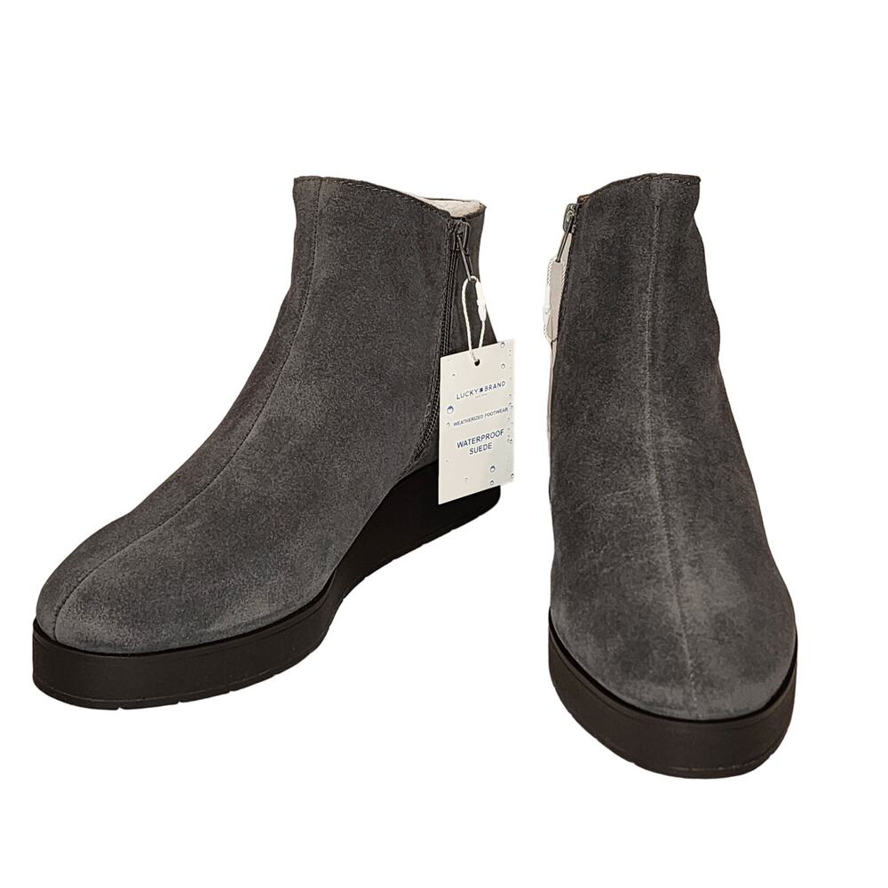 Lucky Brand Womens Karmeya Storm Waterproof Suede Bootie sz 10M NEW Winter Wear